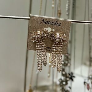 Natasha Bow rhinestones/crystal earrings